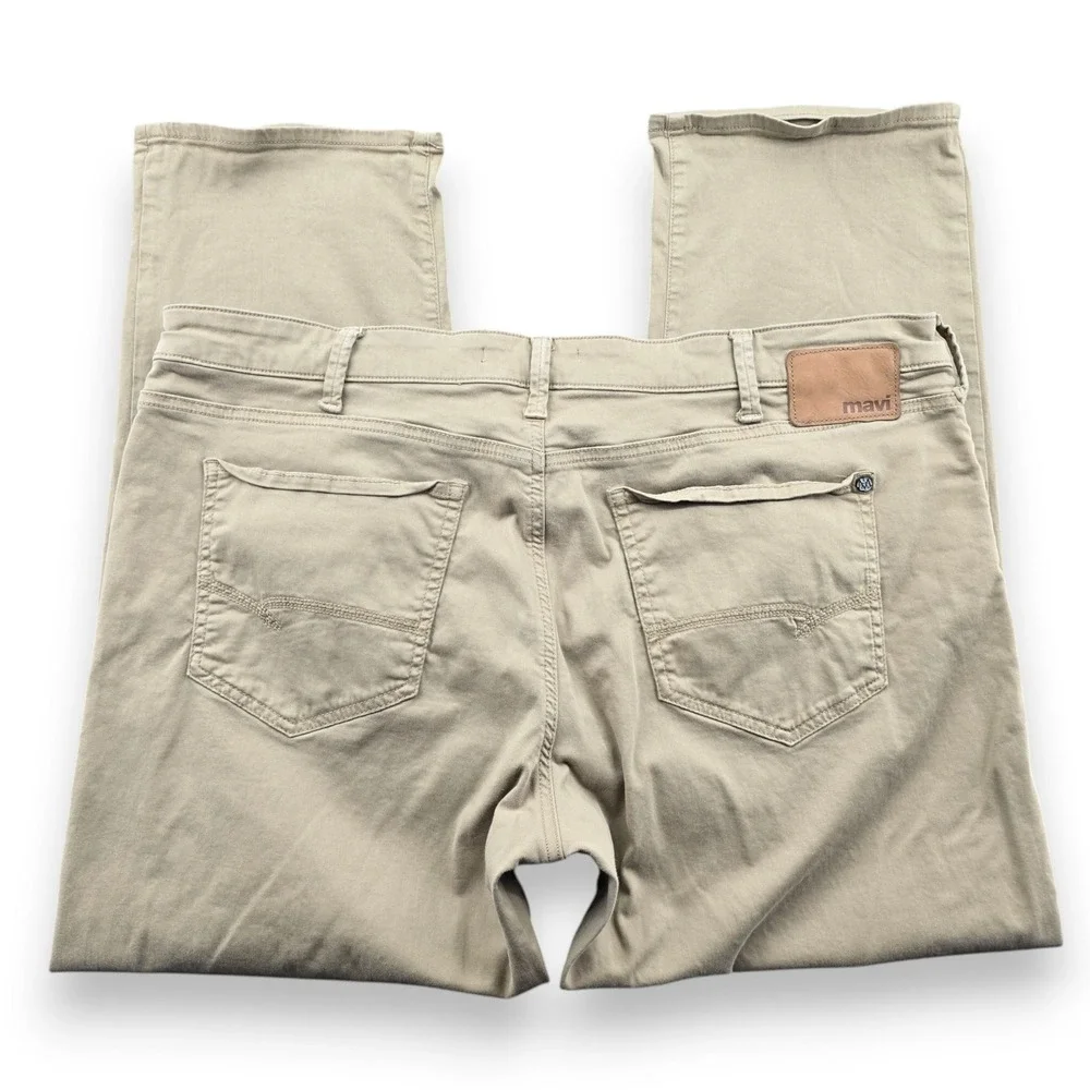 Mavi Matt Relaxed Straight Leg Pants Mens 42x29 Tan Khaki Cotton Stretch Chino